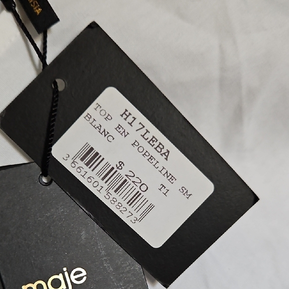 Maje White Smocked Blouse - Picture 15 of 15